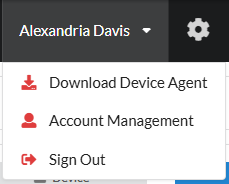 Click Account Management in the Top Menu Dropdown