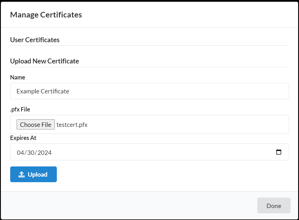 Manage Certificates